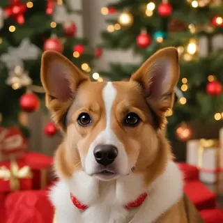 dog christmas background