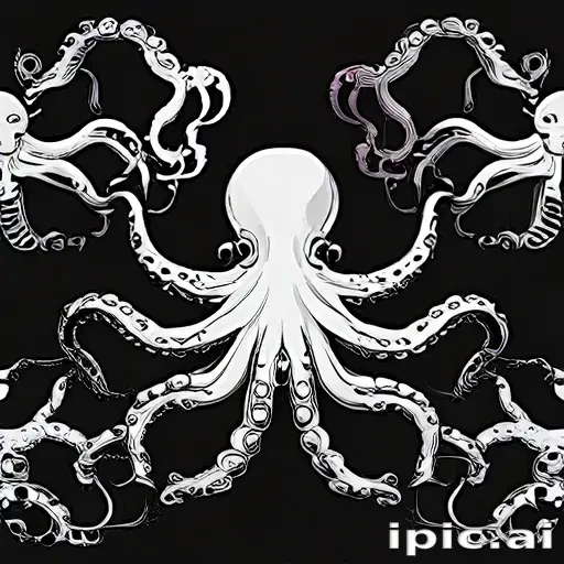 octopus clipart black and white