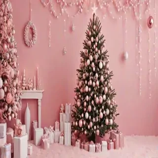 pink christmas aesthetic wallpaper