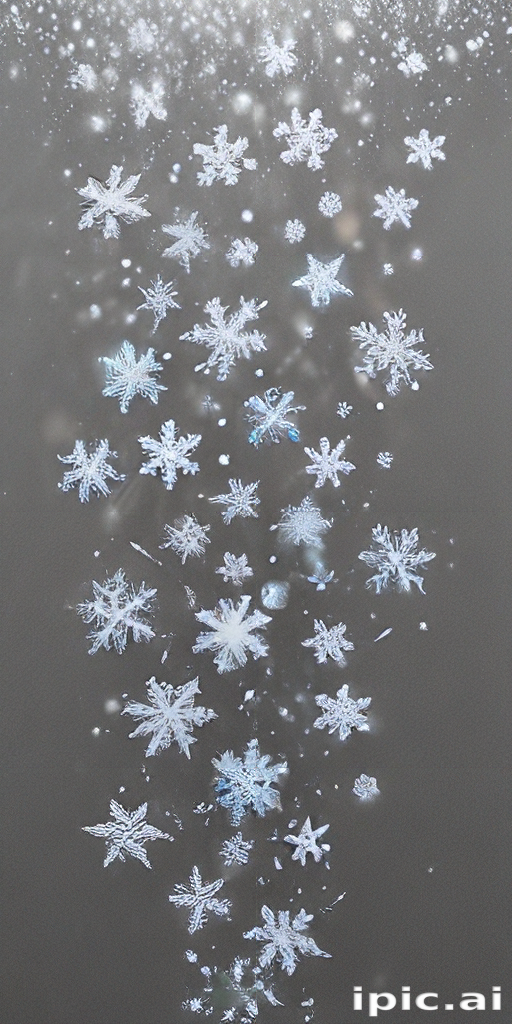Delicate Snowflakes Gently Falling in a Winter Wonderland Scene