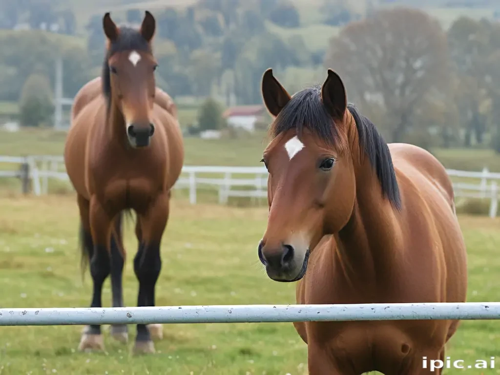 horse in background