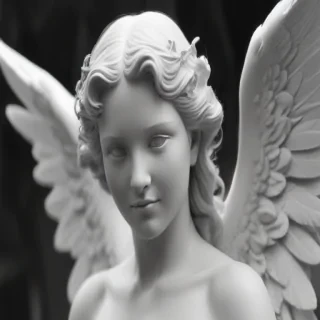 black and white angel