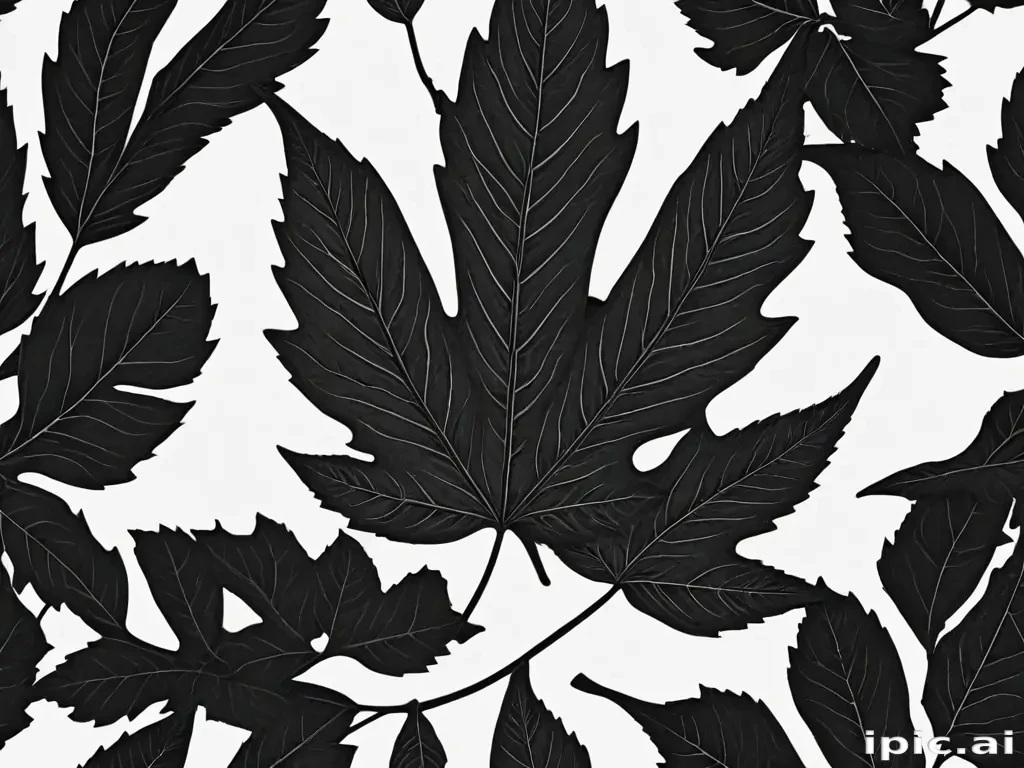 clipart of leaf black and white