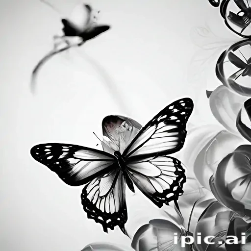 black and white butterfly wallpaper