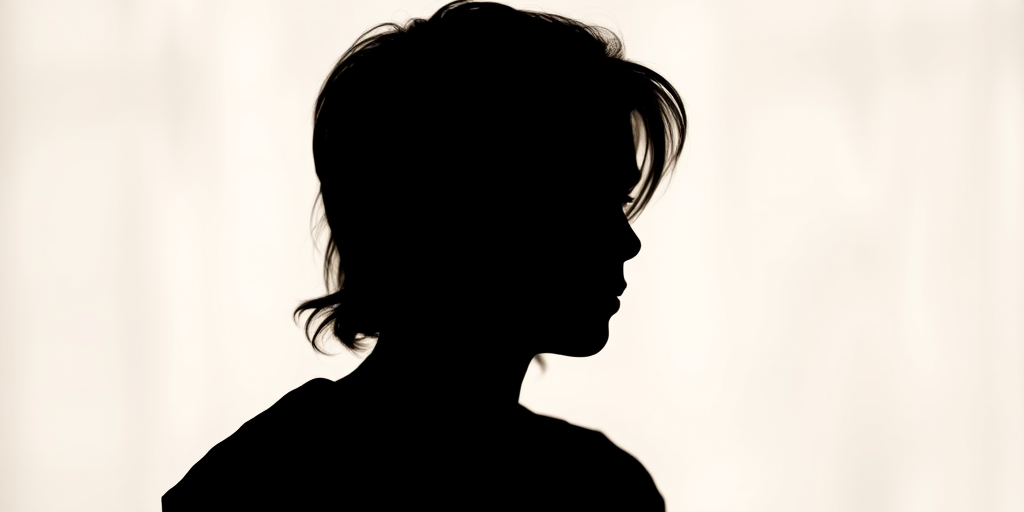 Generate a high-quality image of a black silhouette of a person with a light-colored, abstract background, use a DSLR camera with 50mm lens at f/1.8 aperture, ISO 100, 1/200 sec shutter speed, captured in portrait orientation with soft natural lighting.