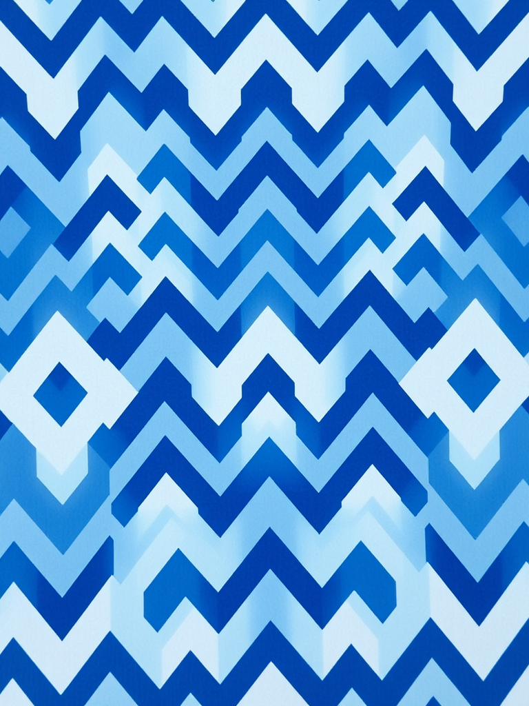 zigzag pattern in blue and white, high-resolution, aperture f/8, ISO 100, shutter speed 1/125, wide-angle lens, top-down view, digital camera