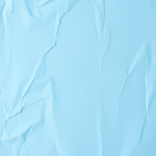 Generate an image of a wrinkled light blue paper background, soft focus, 50mm lens, f/2.8 aperture, ISO 100, top-down view, DSLR camera, natural lighting.