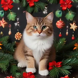 cat christmas background