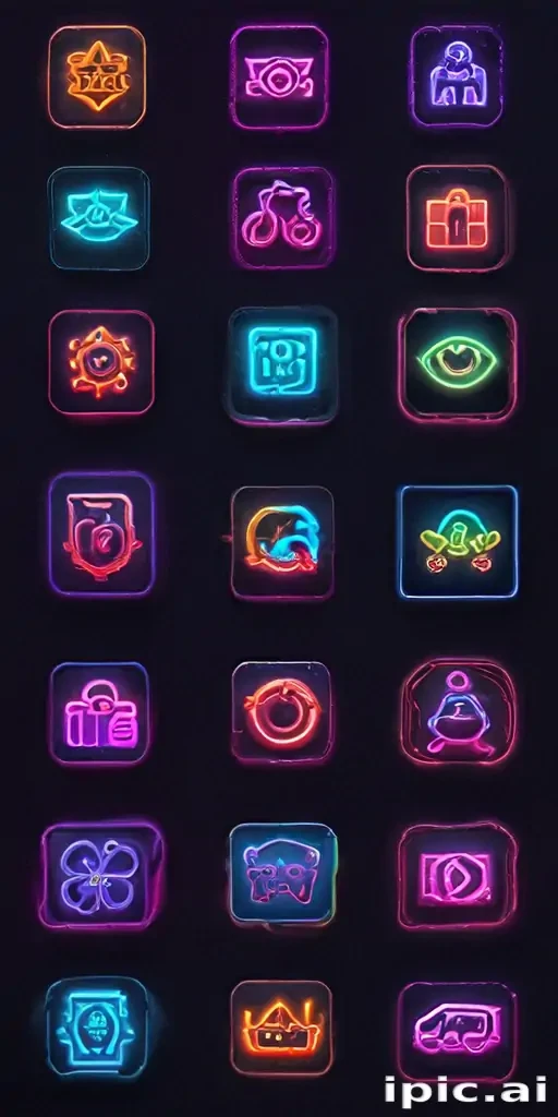 neon app icons