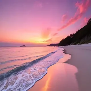 pink beach sunset