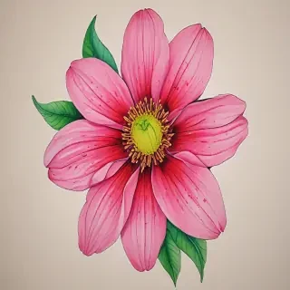 flower drawing with color