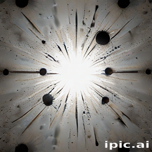 Abstract Cosmic Explosion with Radiating Lines and Dark Circular Shapes