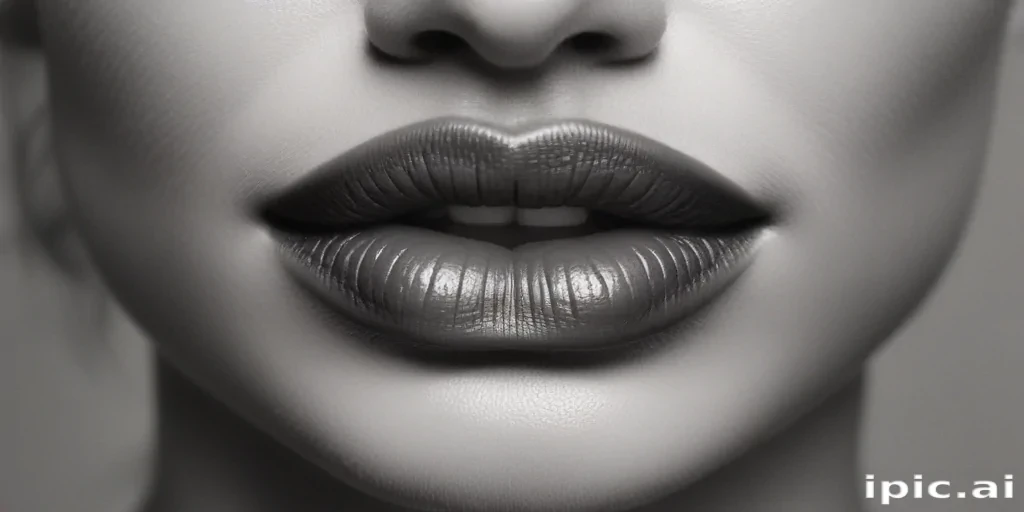lips black and white clipart