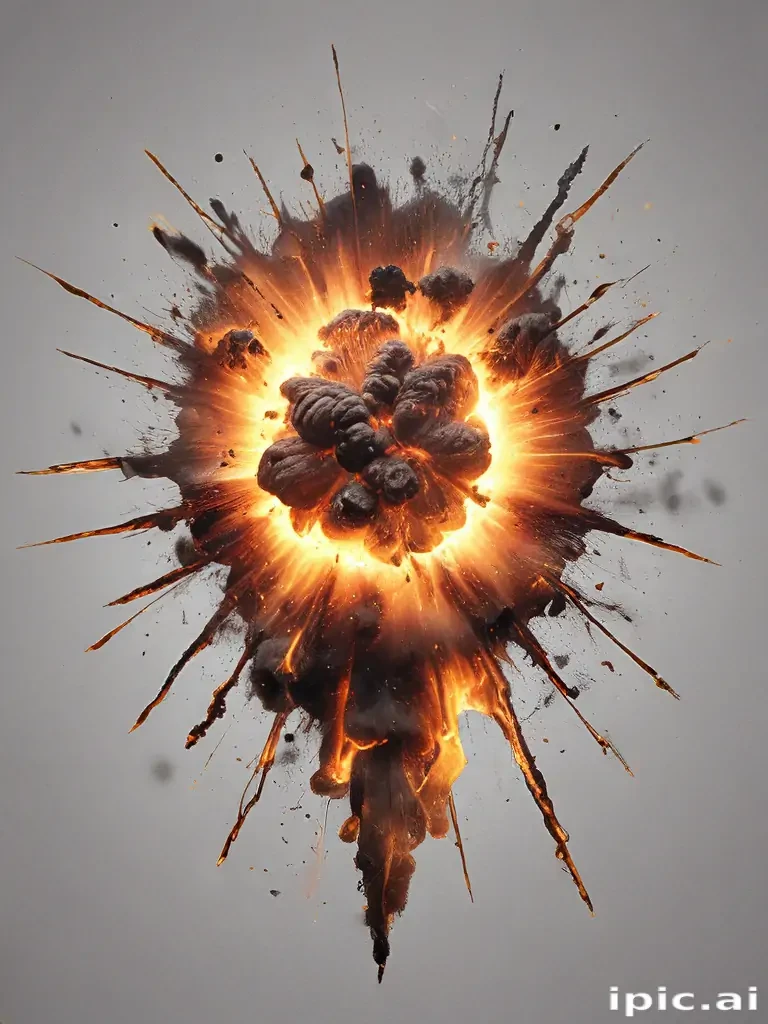 Dynamic Explosion: A Stunning Display of Energy and Destruction in Motion