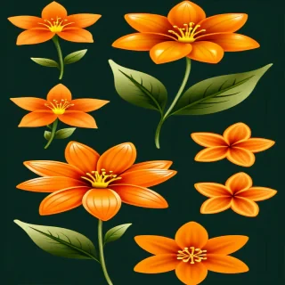 orange flower clipart