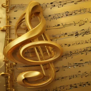 gold music notes