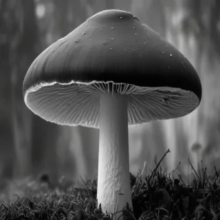 mushroom black and white
