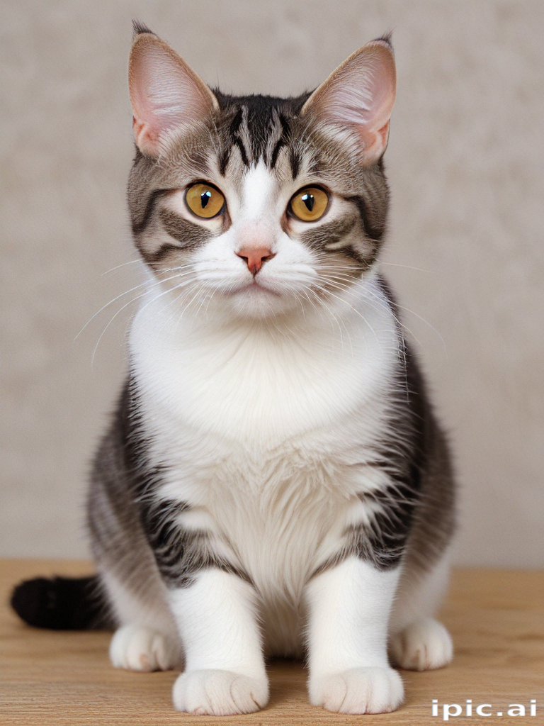 A Playful Tabby Cat with Striking Eyes Posing for the Camera.