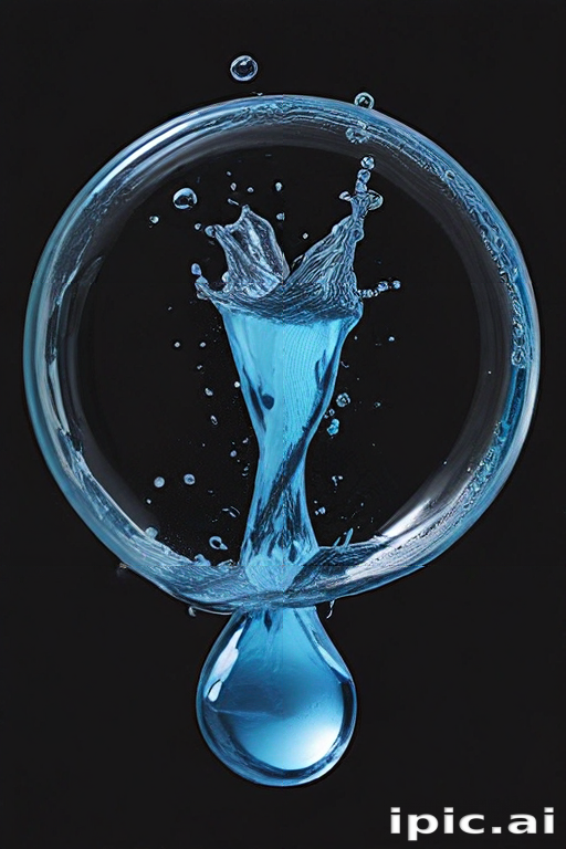 Dynamic Splash of Water Captured in a Crystal Clear Sphere
