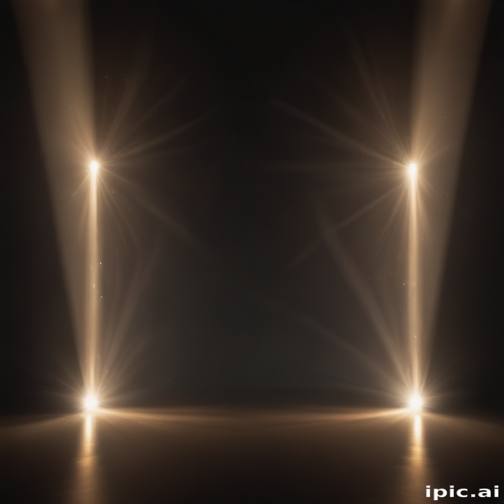 Two Bright Beams of Light Illuminating a Dark Stage Environment