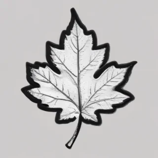 clipart leaf black and white