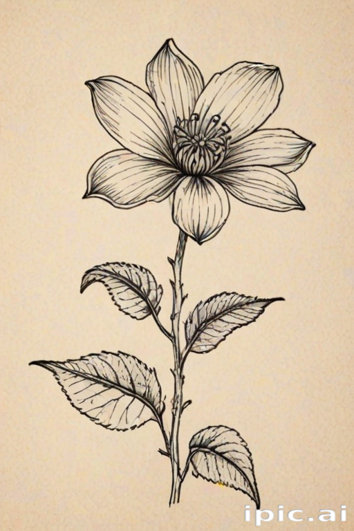 flower drawing images with colour