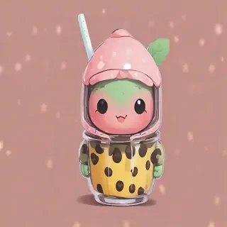 aesthetic cute boba wallpaper