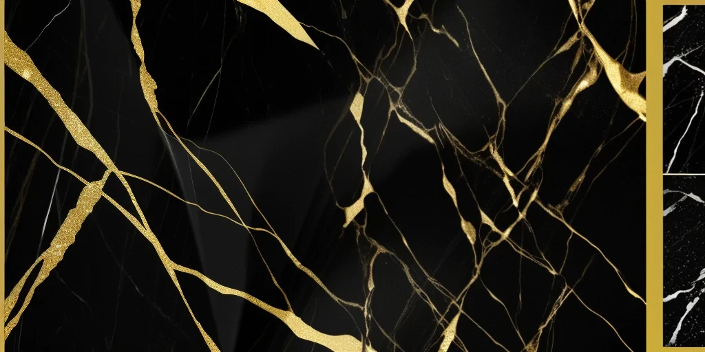 black and gold marble