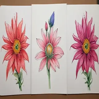 flower drawings color