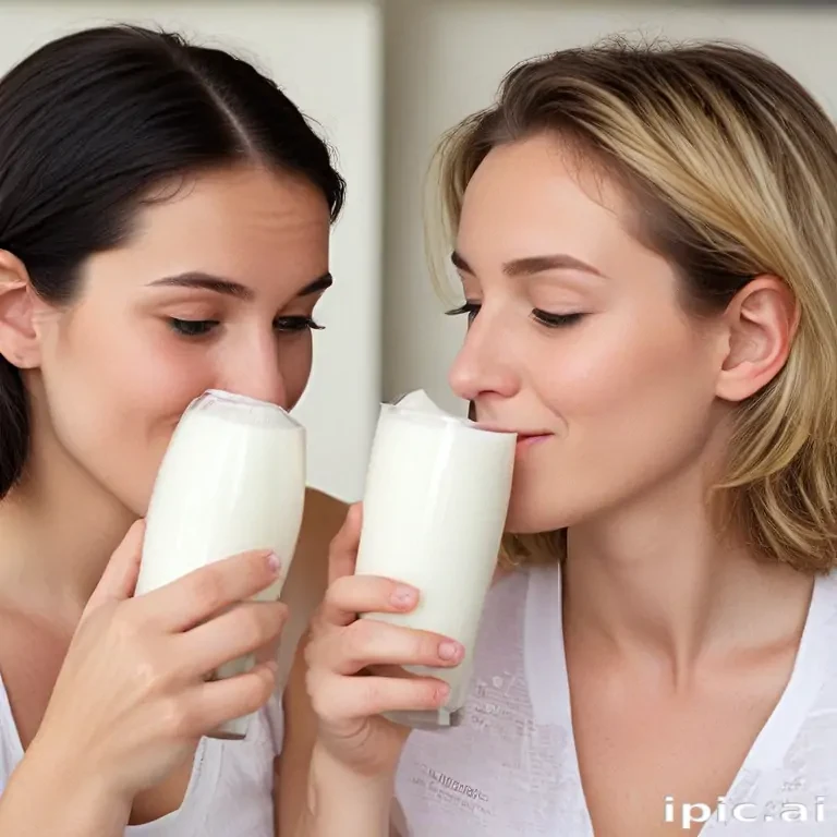 lesbians drinking milk