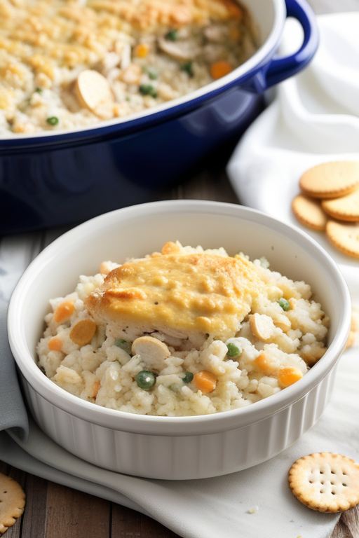 chicken and rice casserole with ritz crackers