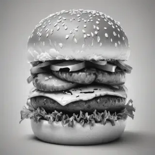 hamburger clipart black and white