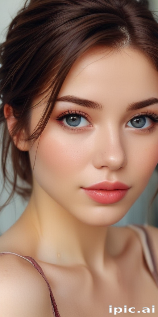 Captivating Portrait of a Young Woman with Striking Blue Eyes