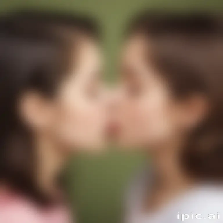 two girls kissing