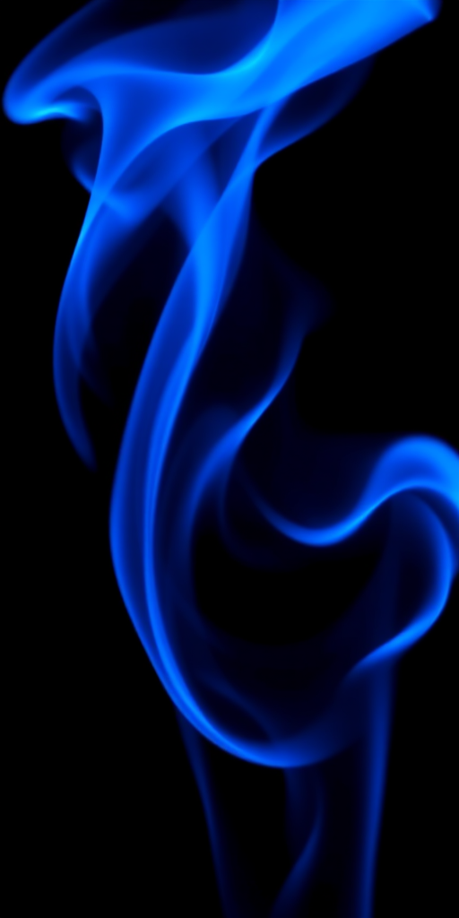 A vibrant blue flame effect swirling against a black background, captured with a DSLR camera at f/4 aperture, 1/200 sec shutter speed, ISO 100, with a macro lens from a low angle, high resolution, emphasizing the fluid movement and detail of the flames.