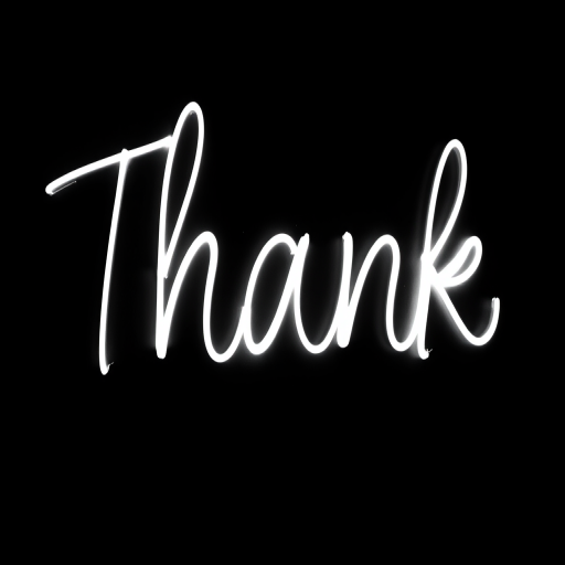 thank you in black and white