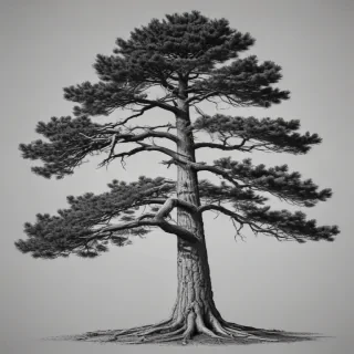 pine tree clip art black and white