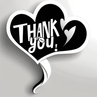 thank you clip art black and white