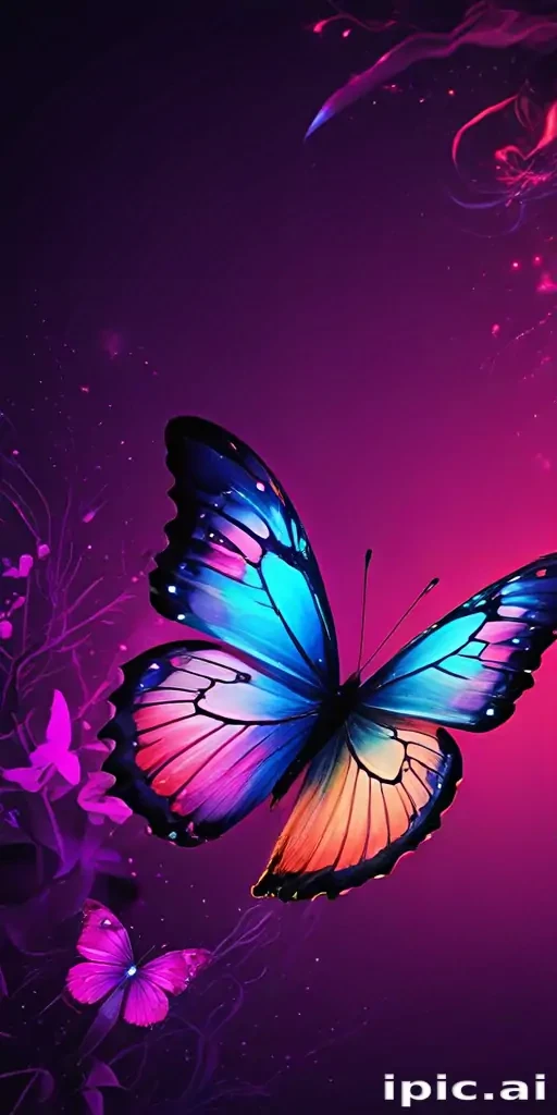 neon butterfly wallpaper