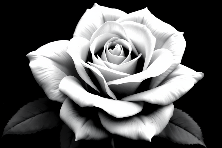 black and white rose clip art