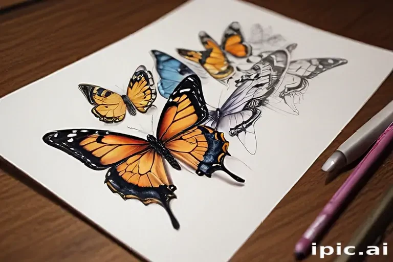 drawing butterflies