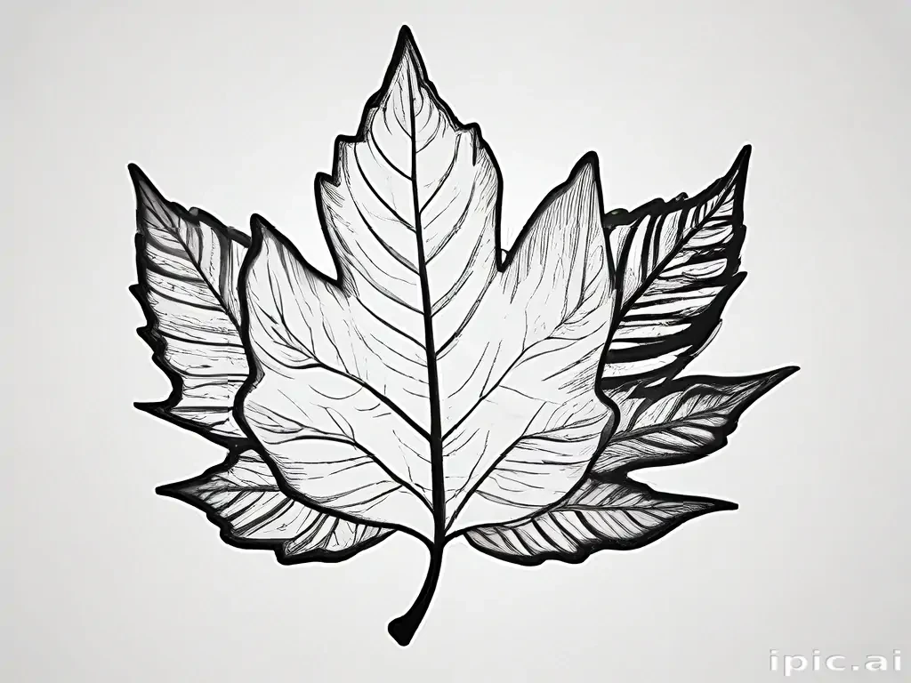 black and white leaf clip art