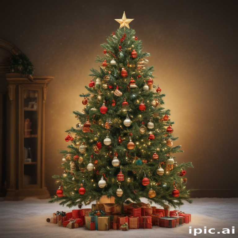 Beautifully Decorated Christmas Tree Surrounded by Colorful Presents ...
