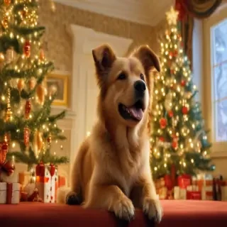 wallpaper christmas dog