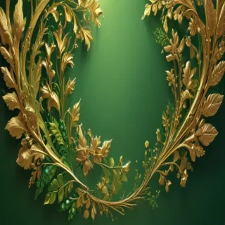 gold and green background