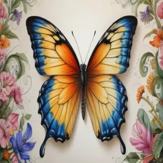pictures of drawings of butterflies