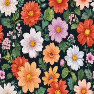 cartoon flowers transparent background