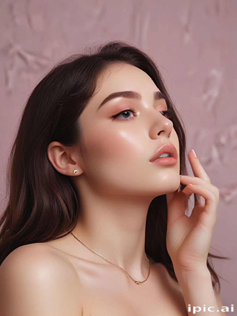 Elegant Portrait of a Woman Showcasing Natural Beauty and Graceful Jewelry