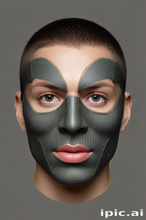 Artistic Portrait Featuring a Unique Mask with Intriguing Textures and ...