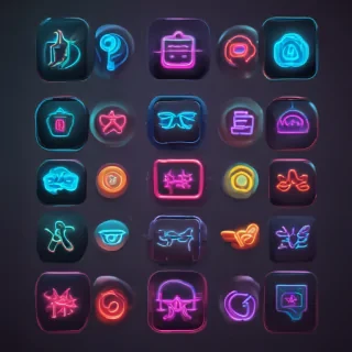 neon app icons